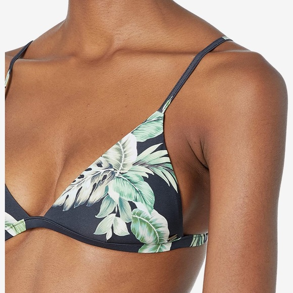 Rip Curl Palmetto Tri Bikini Top Black Floral - Picture 2 of 13